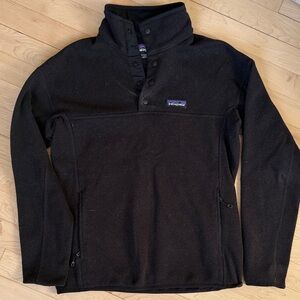 Patagonia Black Button-Up Fleece Jacket